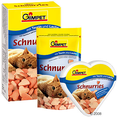 gimpet schnurries met taurine   zalm      220 stuks in vouwbare zak