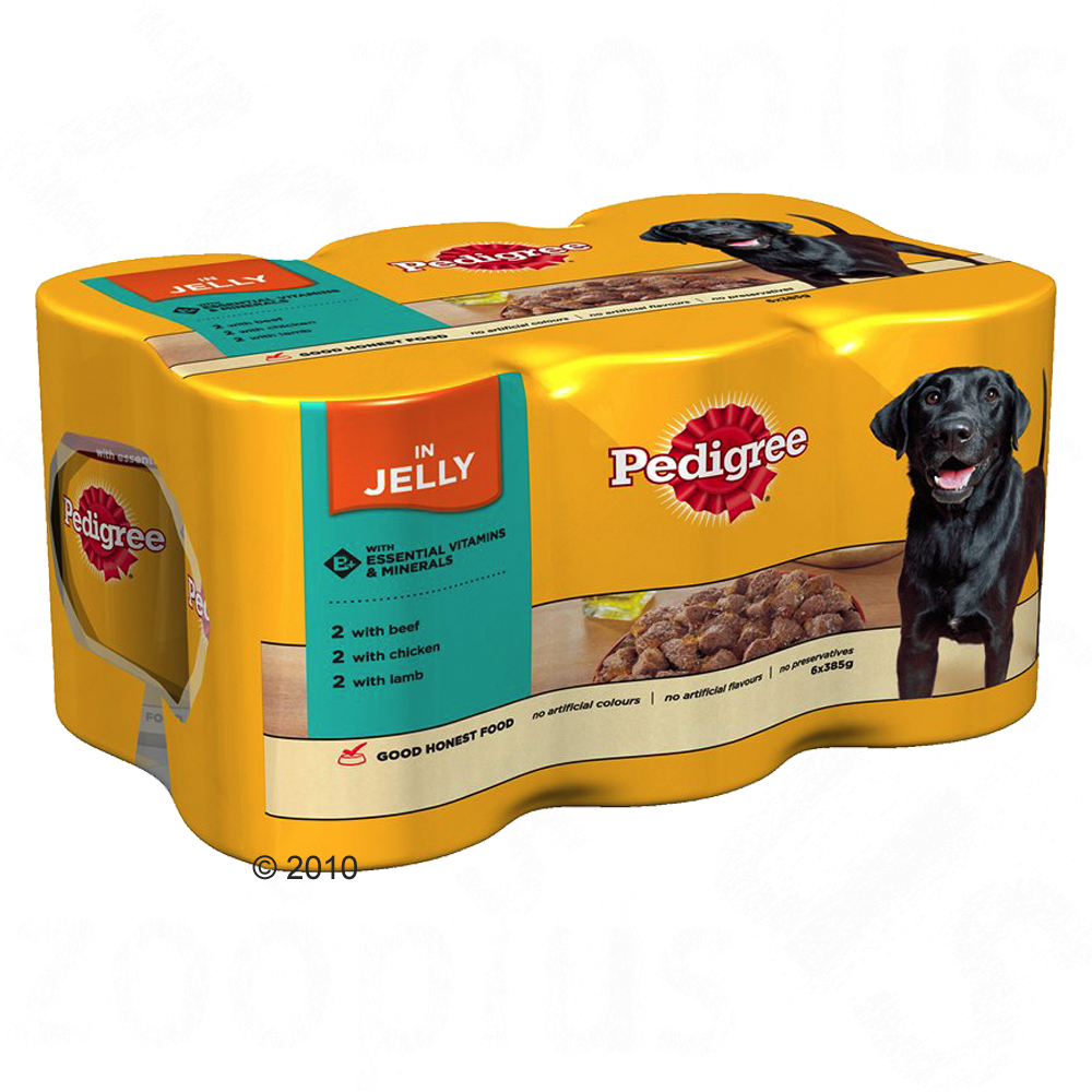 pedigree blik multipack 6 x 385 g     3 smaken in gelei