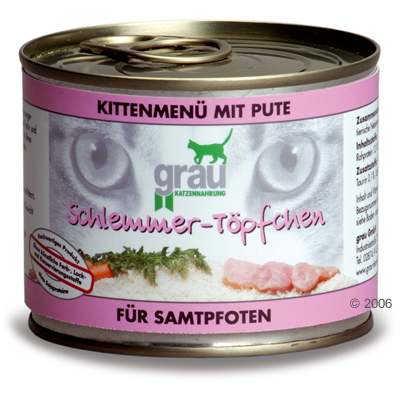 Grau kitten bliksmulpotjes     6 x 200 g van kantoor artikelen tip.