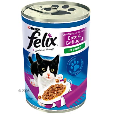 felix lekkere hapjes in saus 6 x 400 g     eend & gevogelte