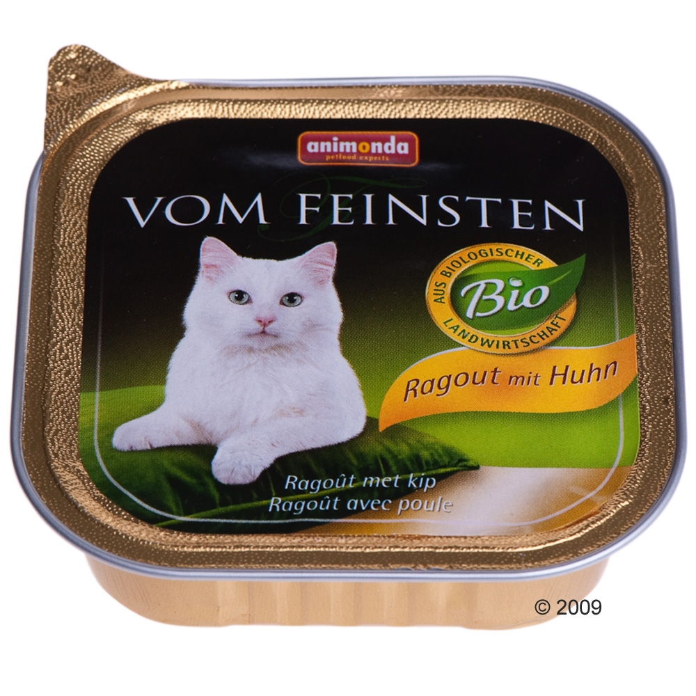 animonda vom feinsten bio 6 x 100 g     ragout met kip