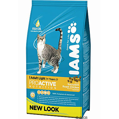 Iams light kattenvoer met veel kip.      3 kg van kantoor artikelen tip.