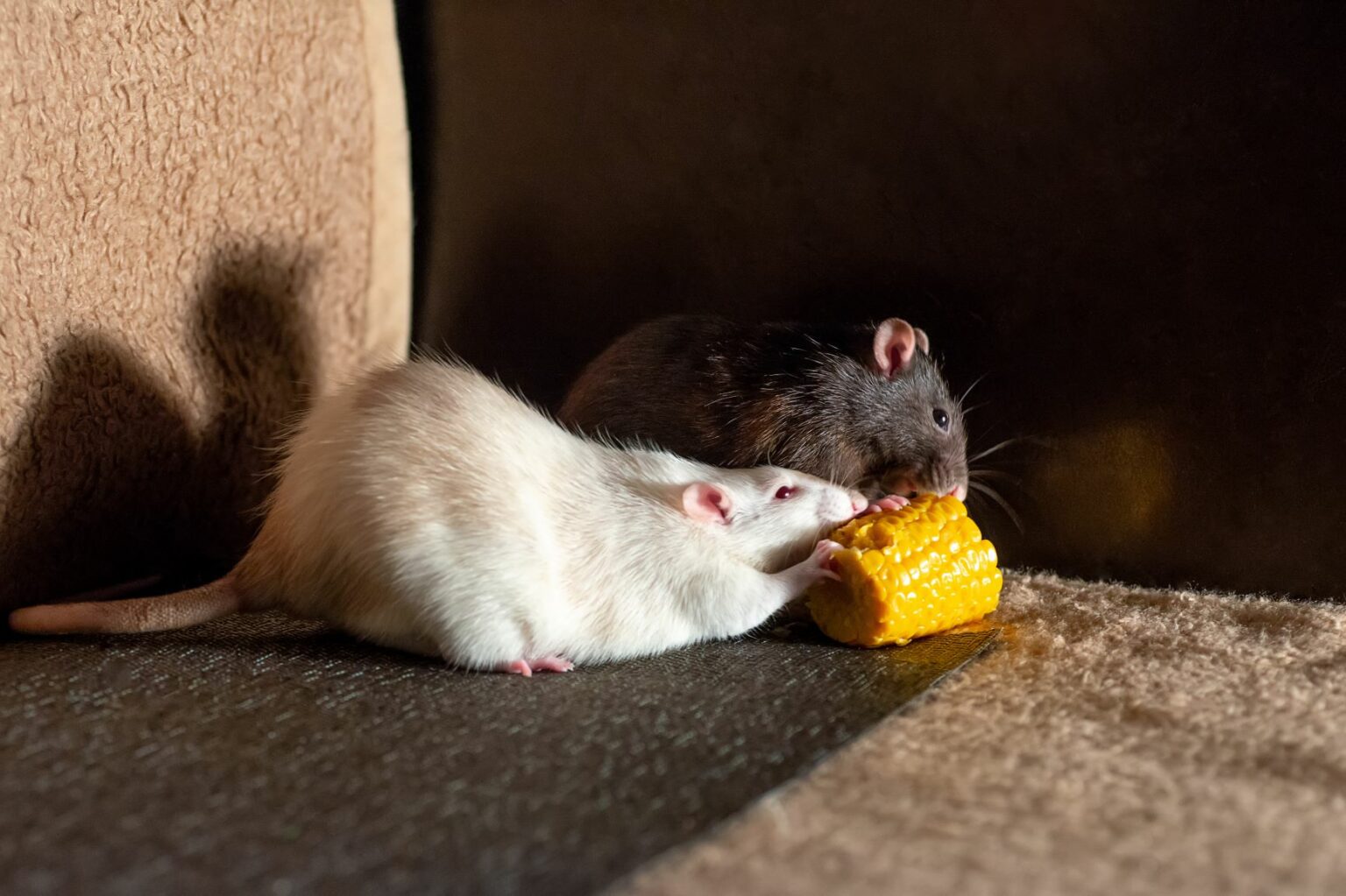 Ratten eten maïs